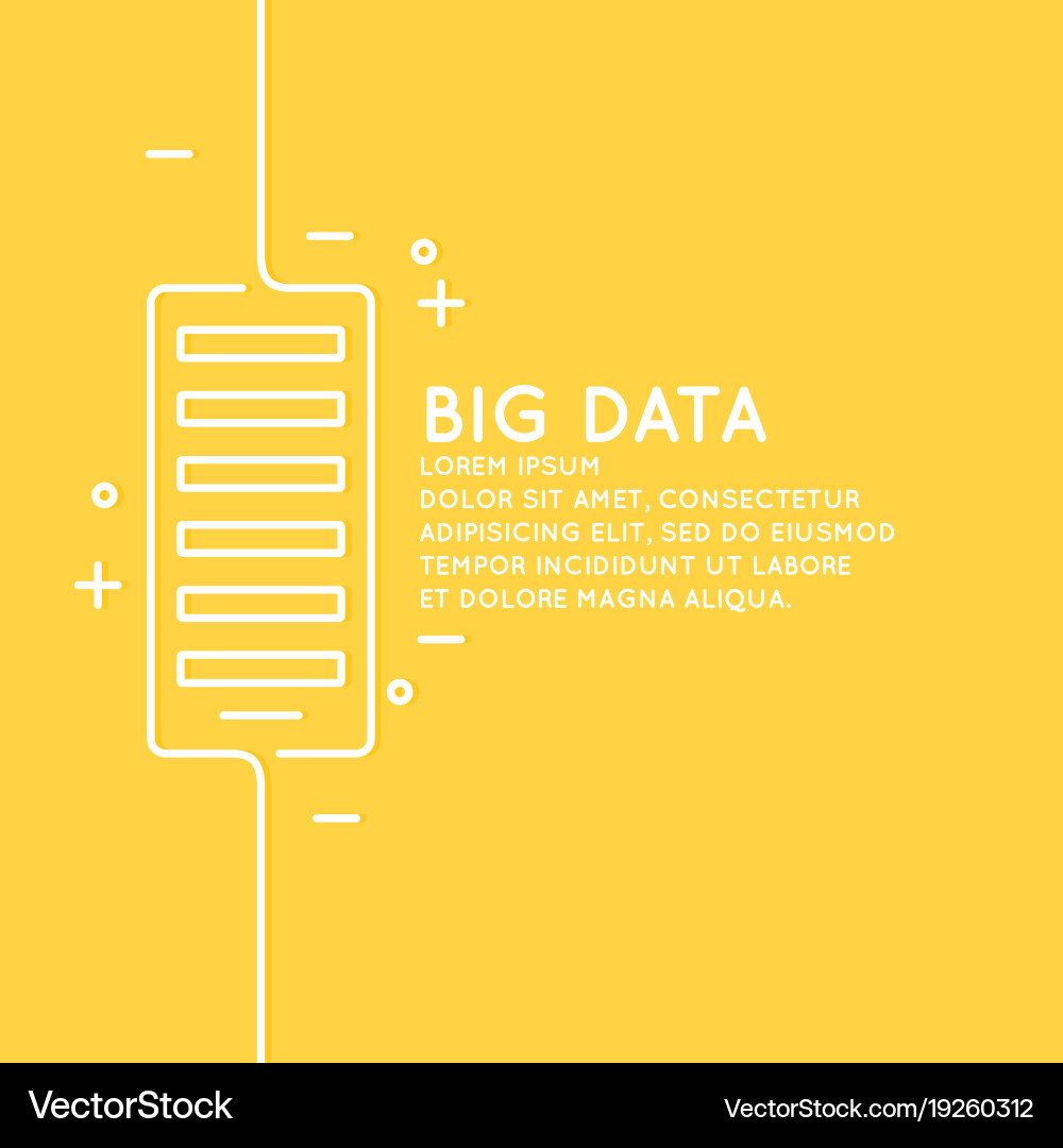 Big data in a linear style vector image