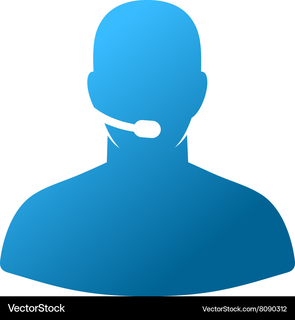 Call center operator gradient icon vector image