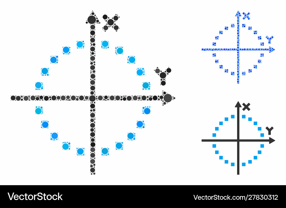 Circle plot mosaic icon round dots Circle plot mosaic icon round dots vector image
