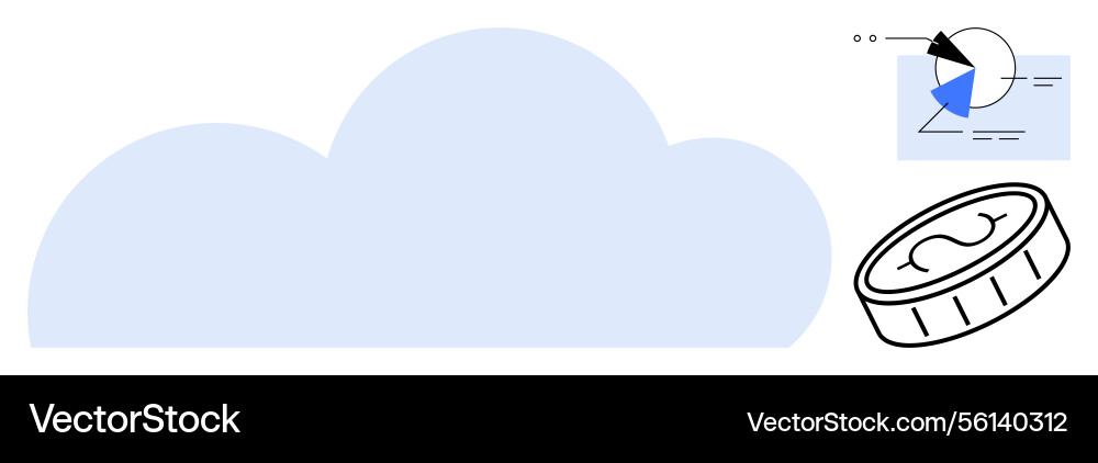 Cloud computing concept with analytics and digital Cloud computing concept with analytics and digital vector image