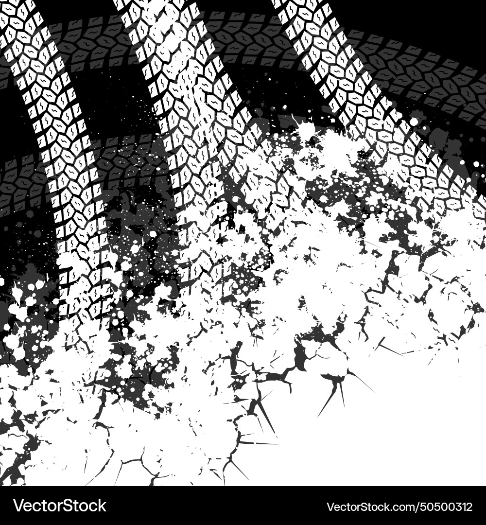 Cracks black grunge line background vector image