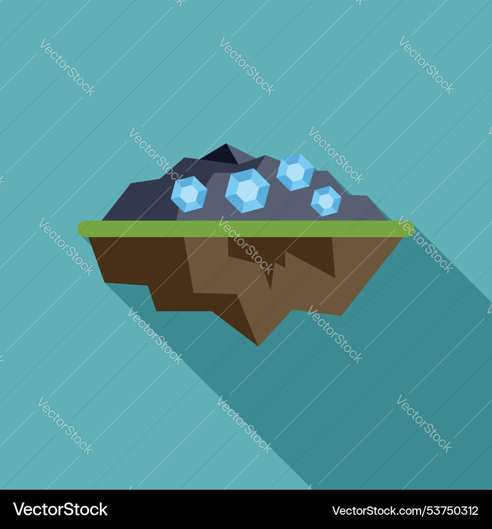 Cross section of ground showing diamonds inside Cross section of ground showing diamonds inside vector image