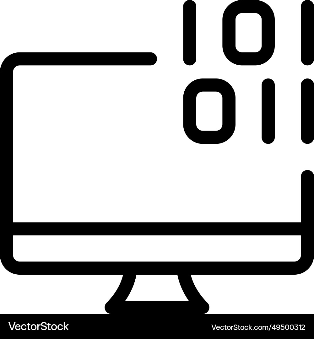 Desktop verwenden Binärcode für Prozessinformationen vektorbild