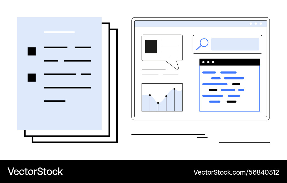 Digital document management with analytics search Vector Image