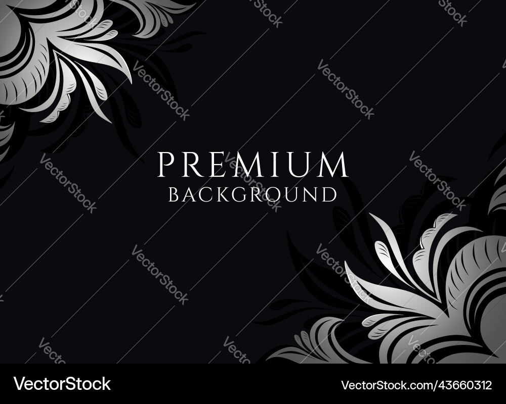 Elegant Silver Floral Background Vector Image