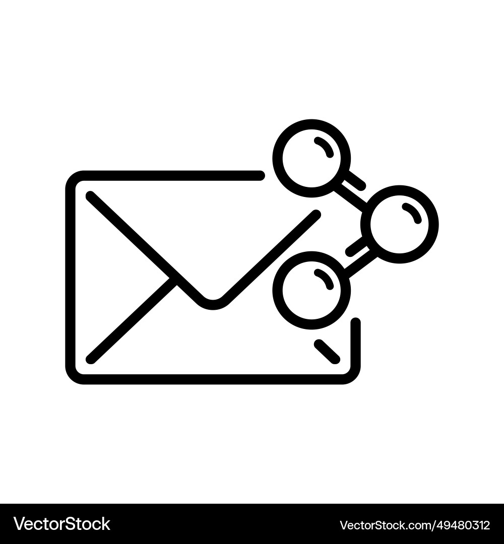 Email and share icons in line style Email and share icons in line style vector image