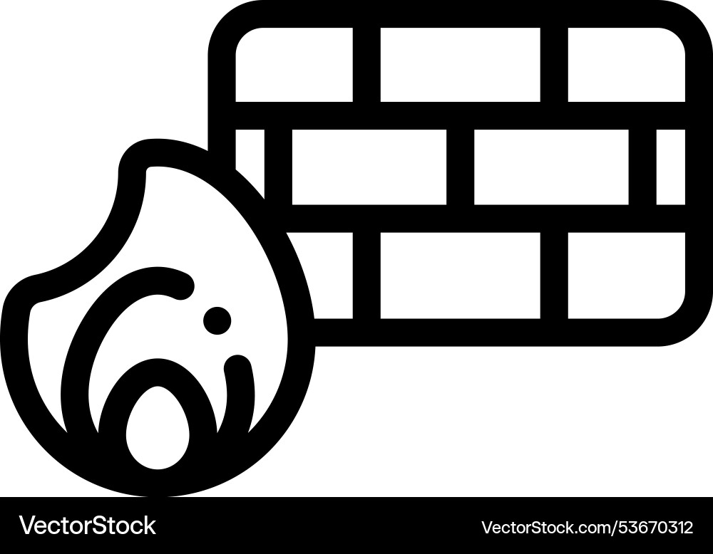 Firewall icon thin linear style design isolated Firewall icon thin linear style design isolated vector image