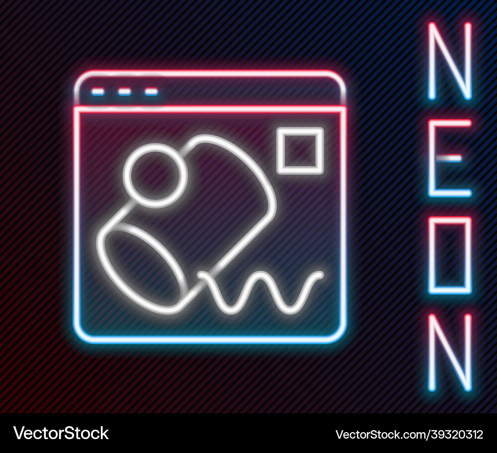 Glowing neon line data visualisation icon isolated Glowing neon line data visualisation icon isolated vector image