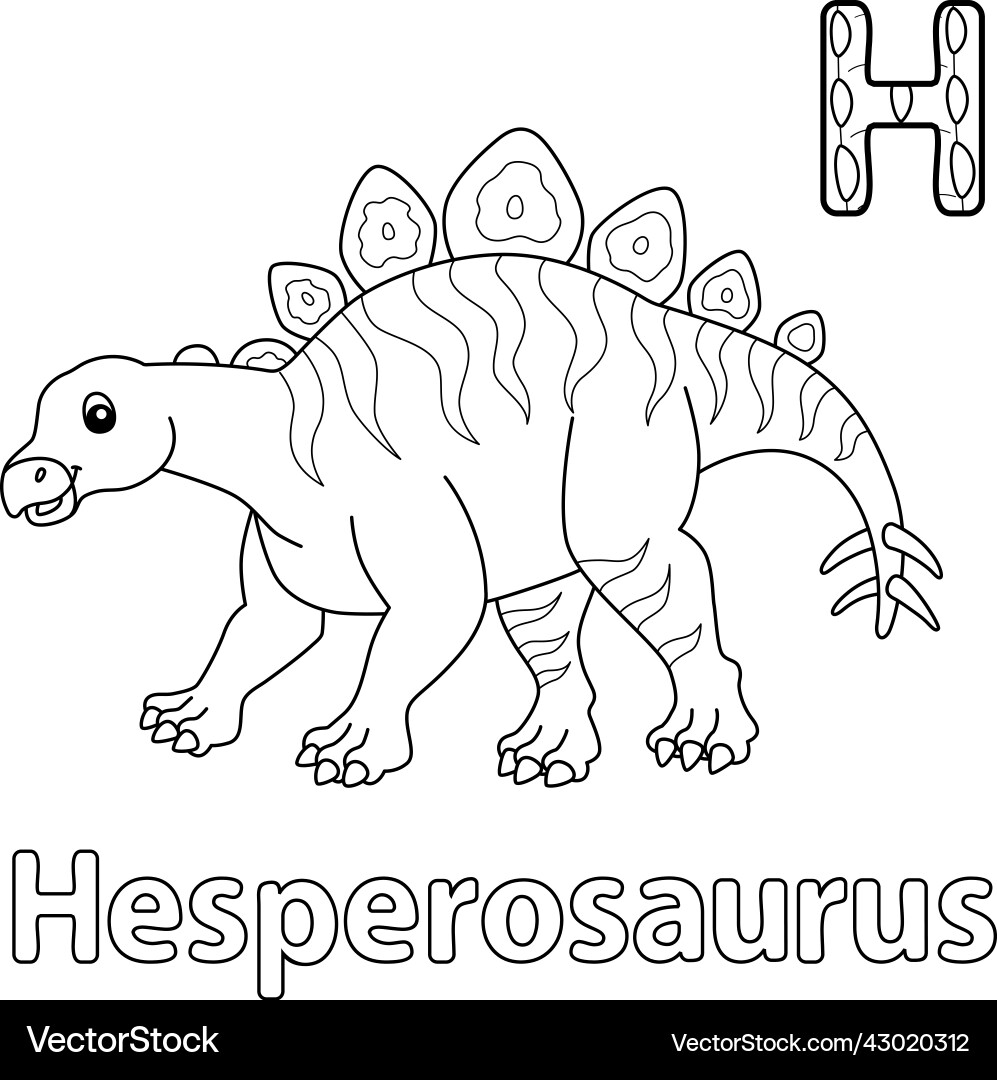 Hesperosaurus alphabet abc coloring page h Hesperosaurus alphabet abc coloring page h vector image