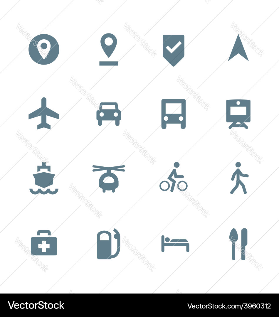 Map Navigation Icons Set vector image