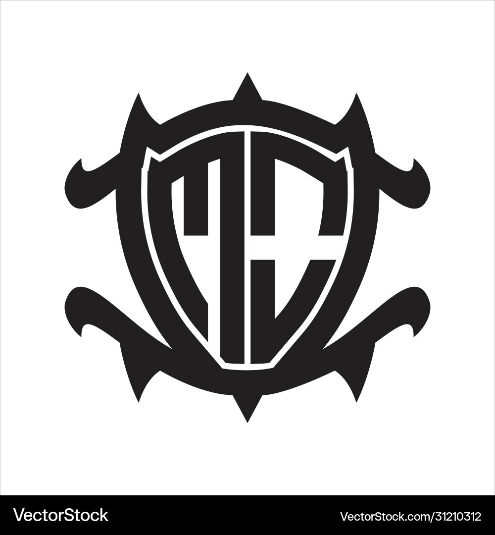 Mo logo monogram isolated with frame shield shape Mo logo monogram isolated with frame shield shape Vector Image