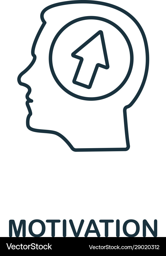 Motivation line icon thin style element from vector image