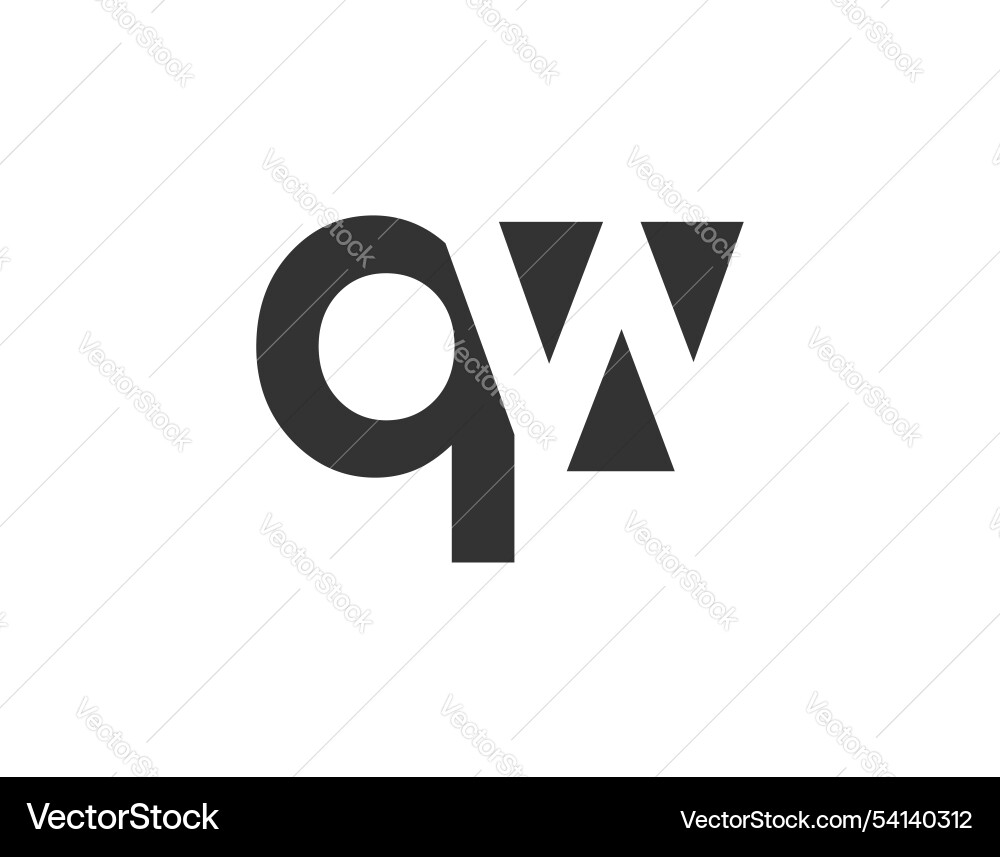 Qw creative geometric initial based modern Qw creative geometric initial based modern vector image