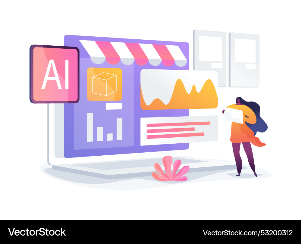 Real-time sales insights with ai abstract concept Real-time sales insights with ai abstract concept vector image