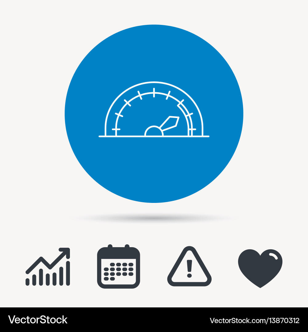 Speedometer icon speed tachometer with arrow Speedometer icon speed tachometer with arrow vector image
