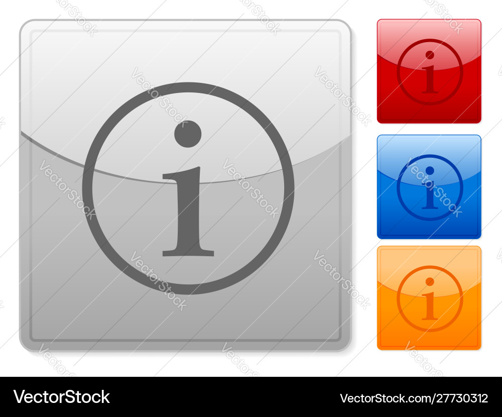 Square web buttons info vector image