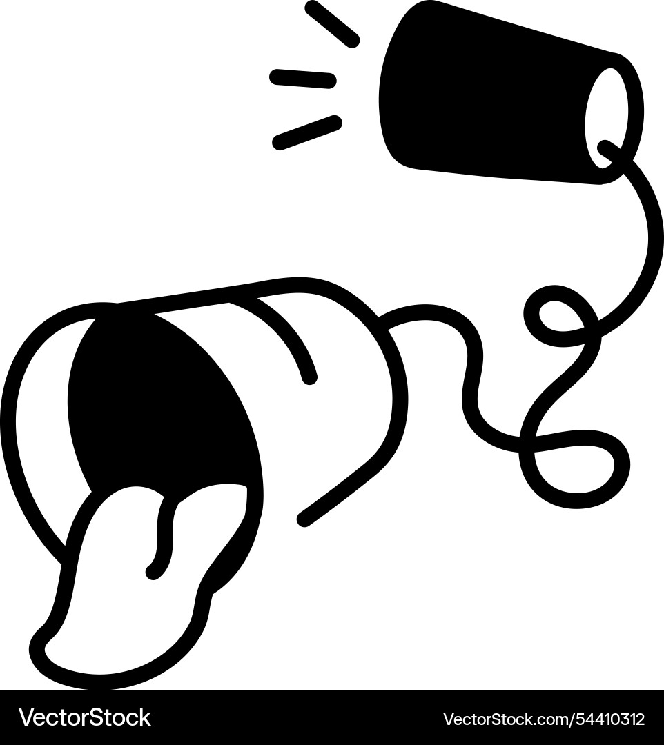 String cups icon designed in doodle style Vector Image