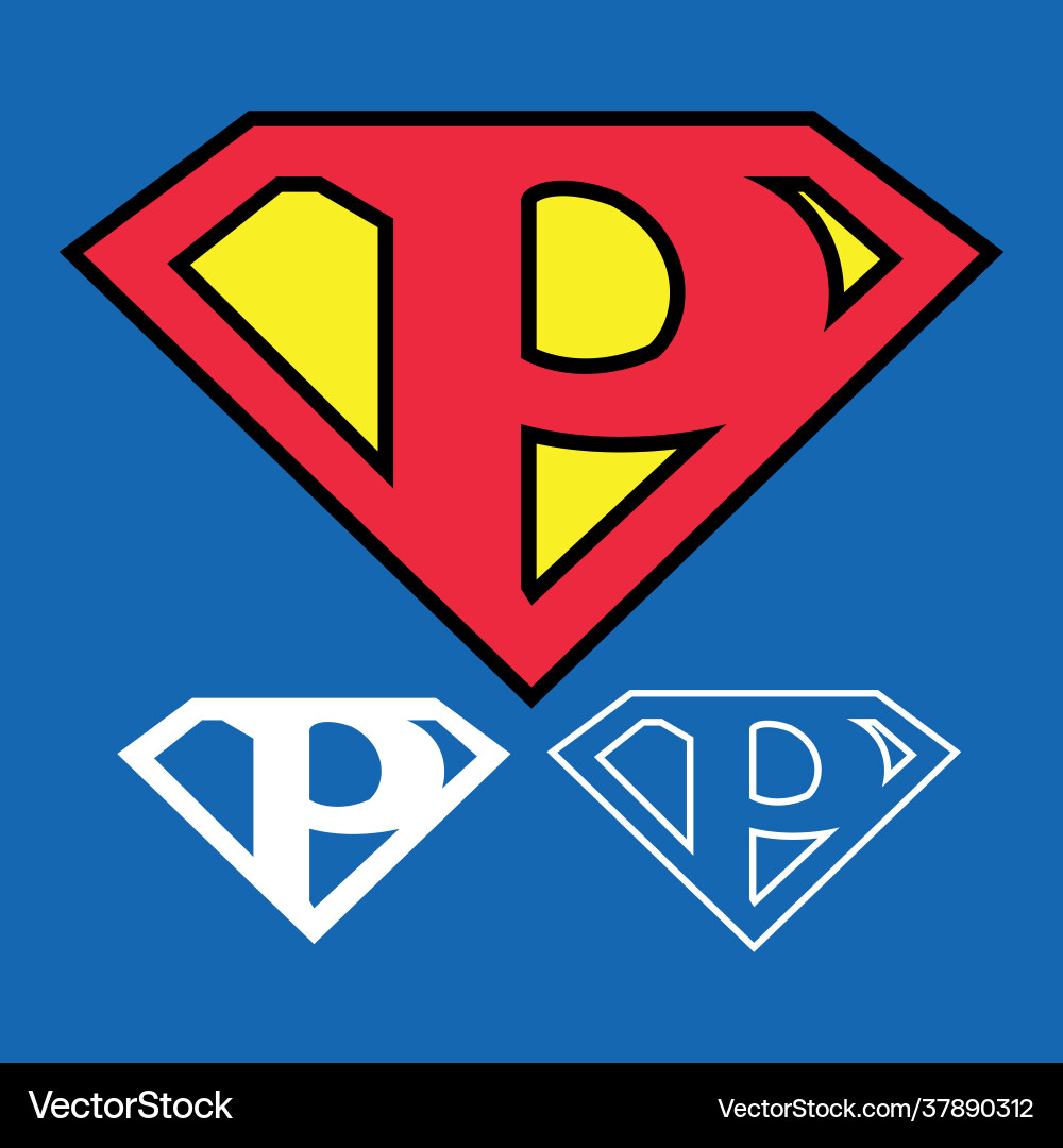 Superhero Logo - Letter P Icon – Royalty-Free Vector | VectorStock, image size:1000x1080