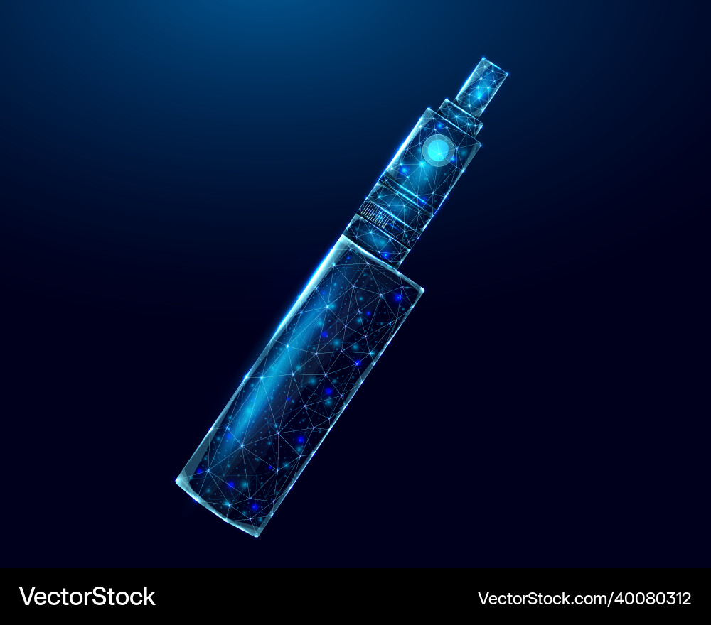 Vaping pen device kit and mod wireframe Vaping pen device kit and mod wireframe vector image