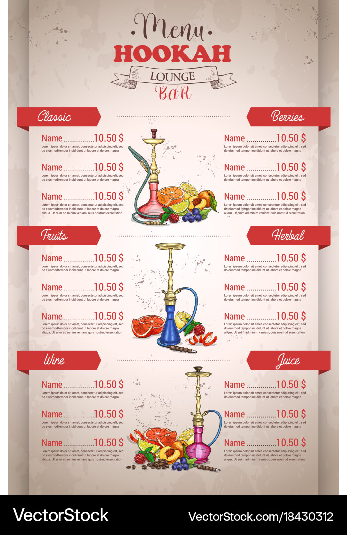 Vertical color menu design vector image