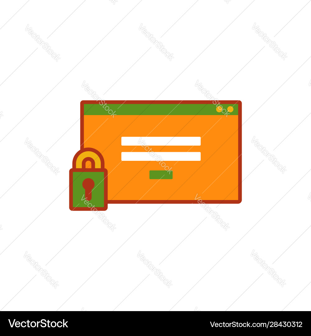 Web login program window with padlock locked Web login program window with padlock locked vector image
