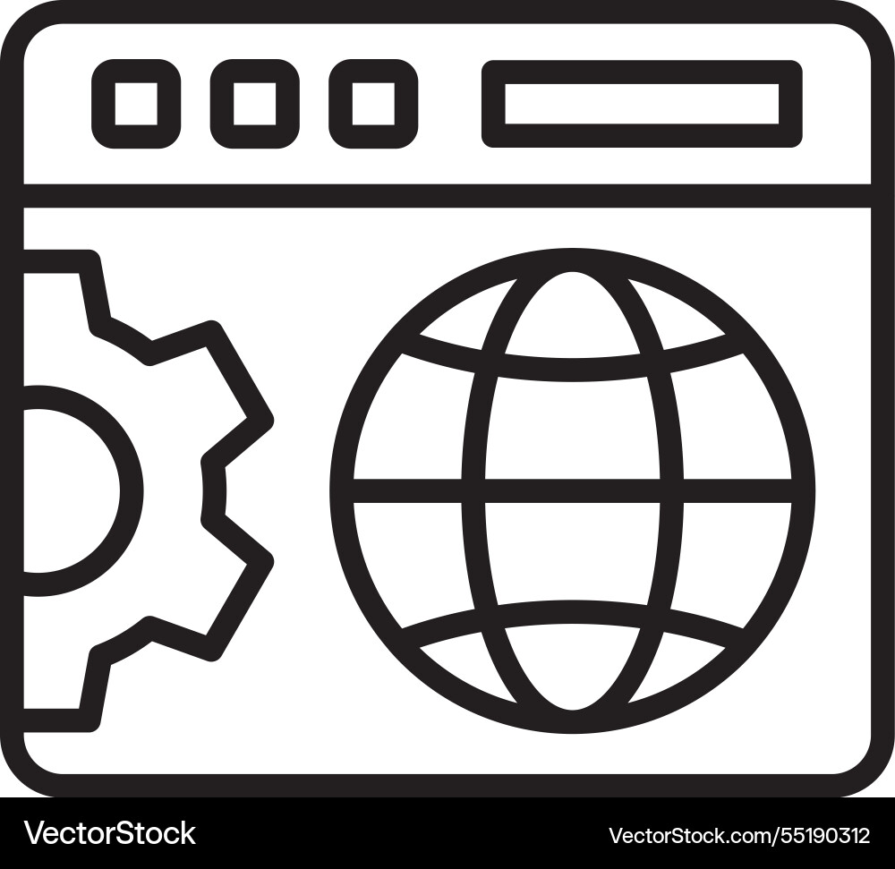 Web optimization line icon design vector image