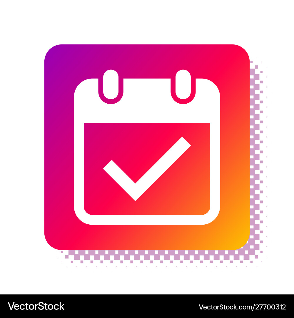 White calendar with check mark icon isolated Vector Image
