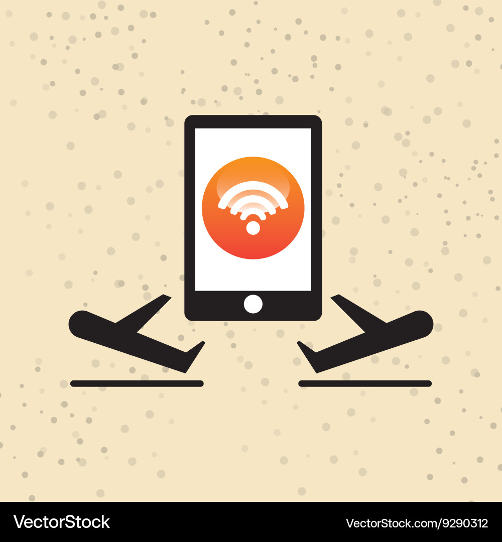 Wifi signal in flight design Vector Image