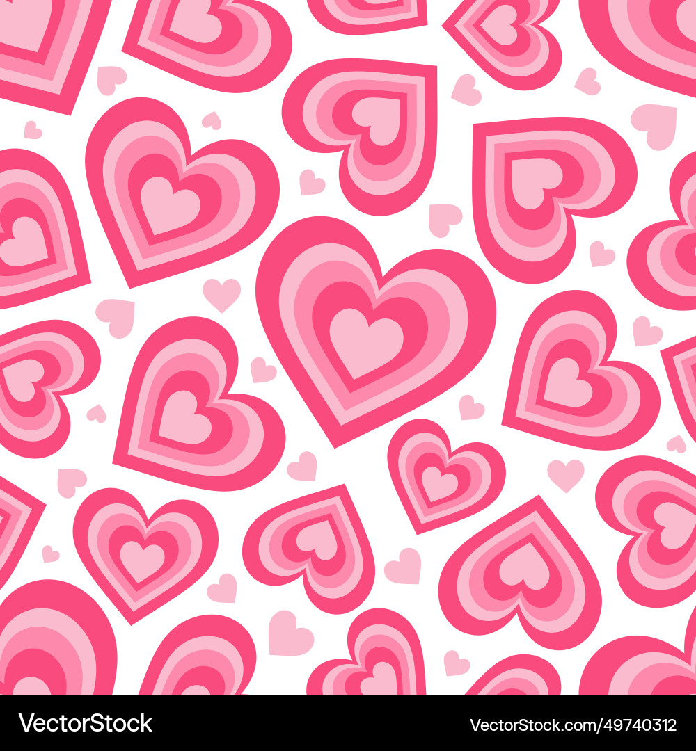 Y2k seamless pattern with hearts retro abstract Y2k seamless pattern with hearts retro abstract vector image