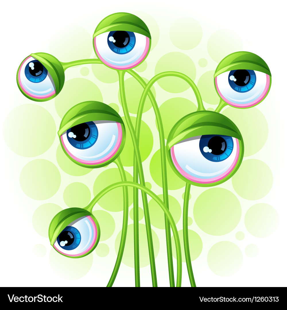 Abstract background with alien eyes Royalty Free Vector