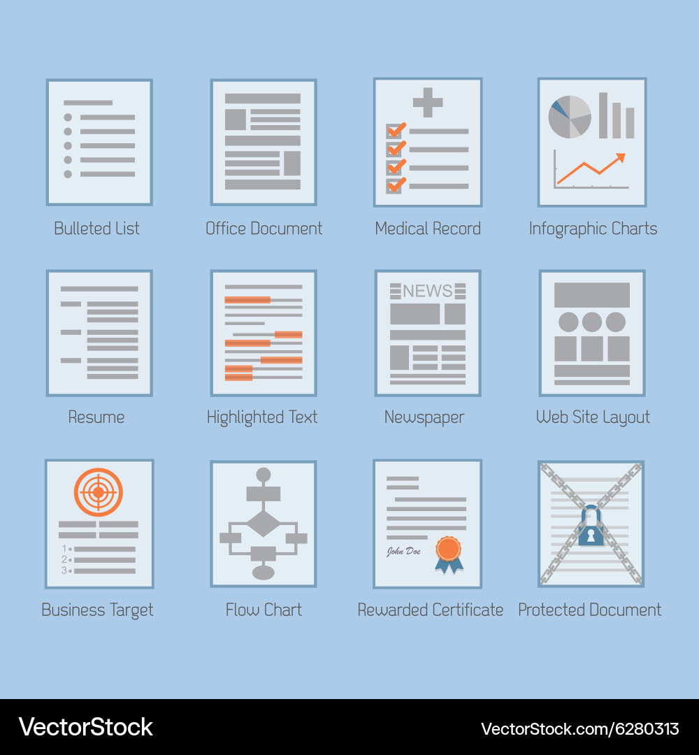 Abstract conceptual web and paper document set Vector Image