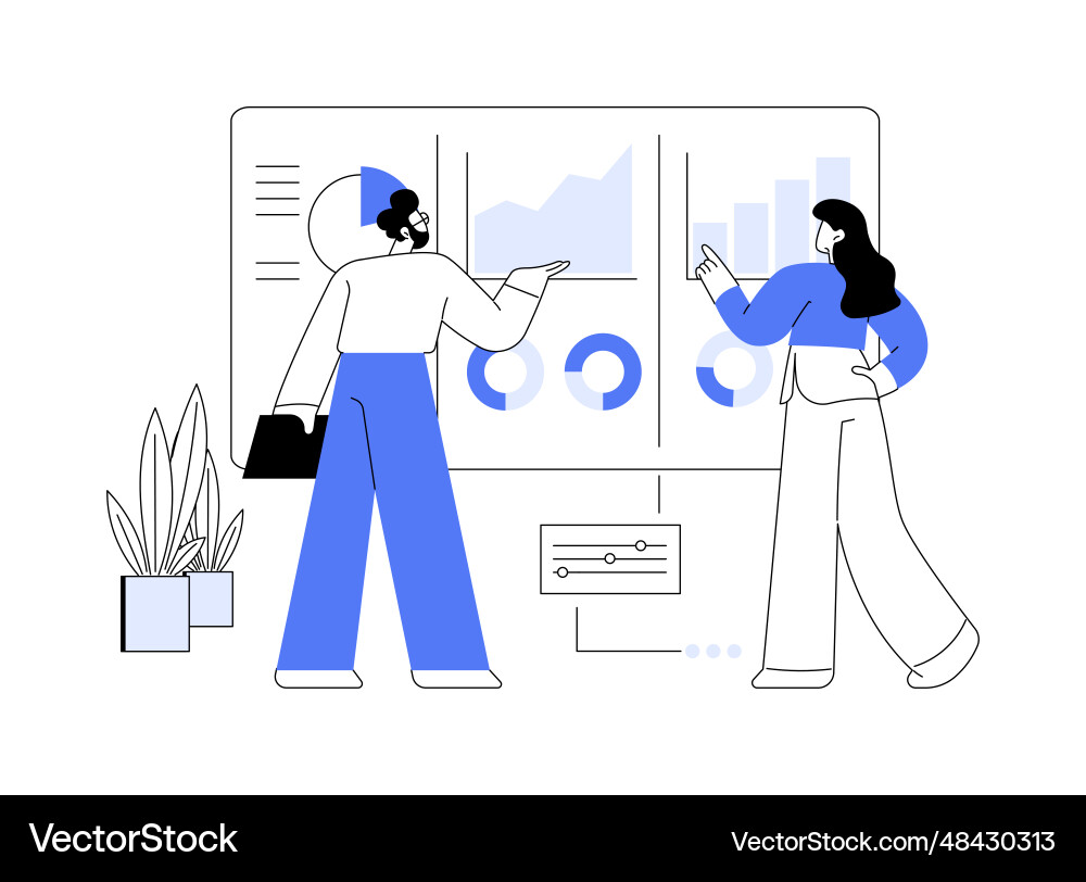 Analyzing business data abstract concept Analyzing business data abstract concept vector image