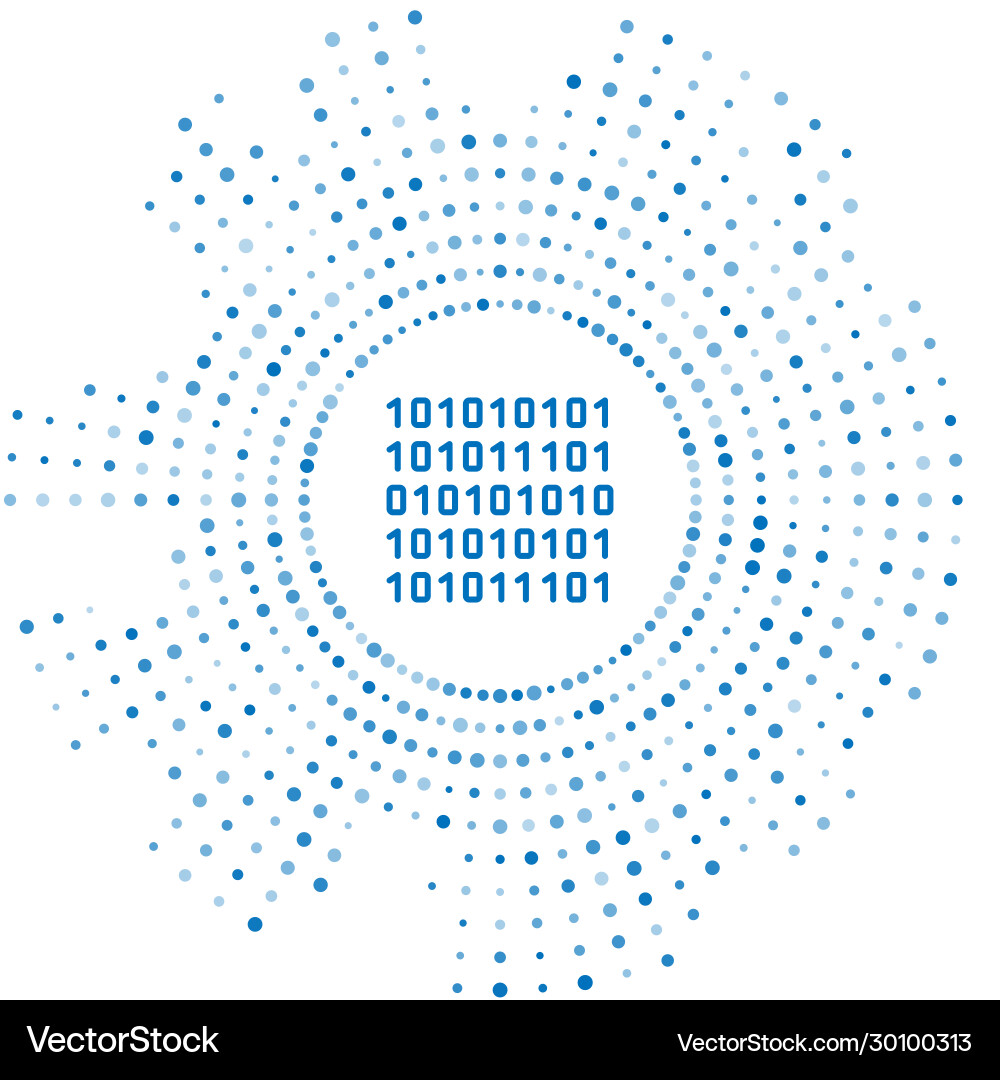 Blue line binary code icon isolated on white Blue line binary code icon isolated on white vector image