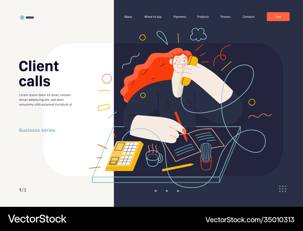 Business topics - client calls web template Business topics - client calls web template Vector Image