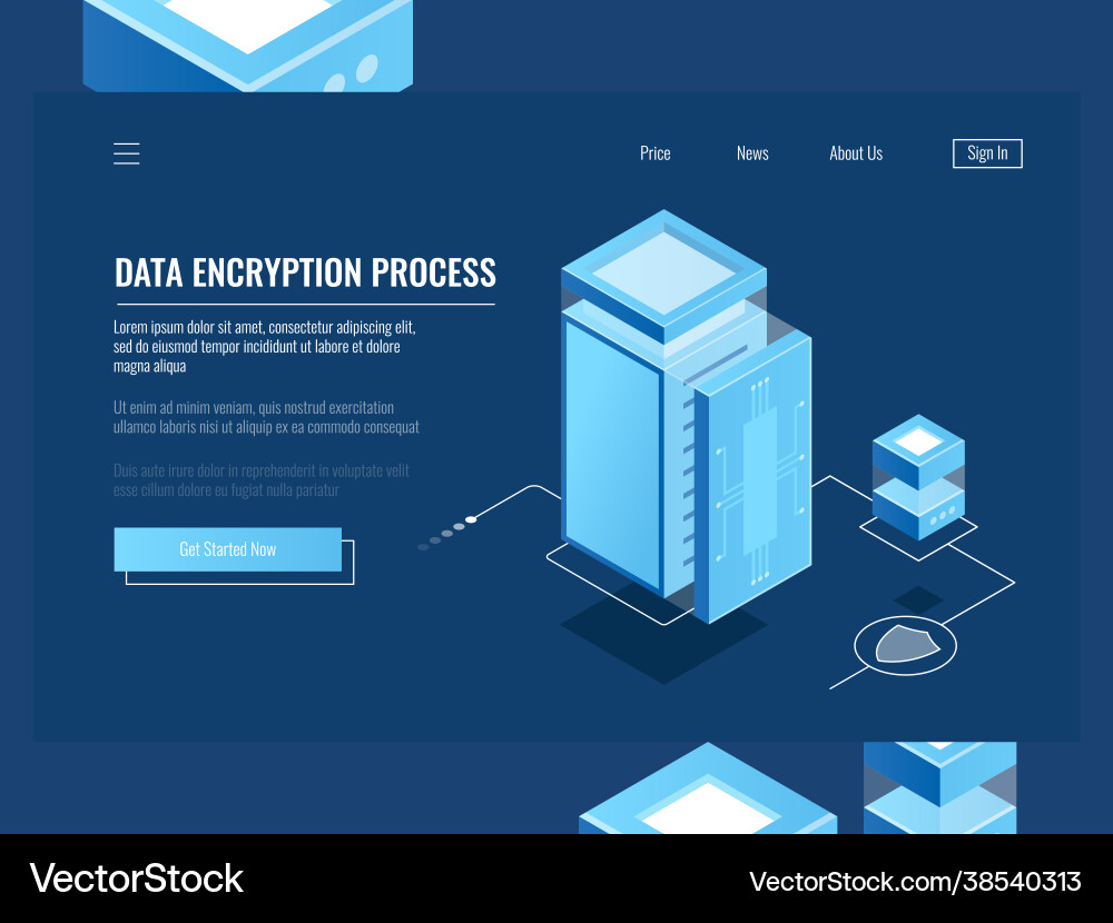 Data encryption process protection digital Data encryption process protection digital vector image