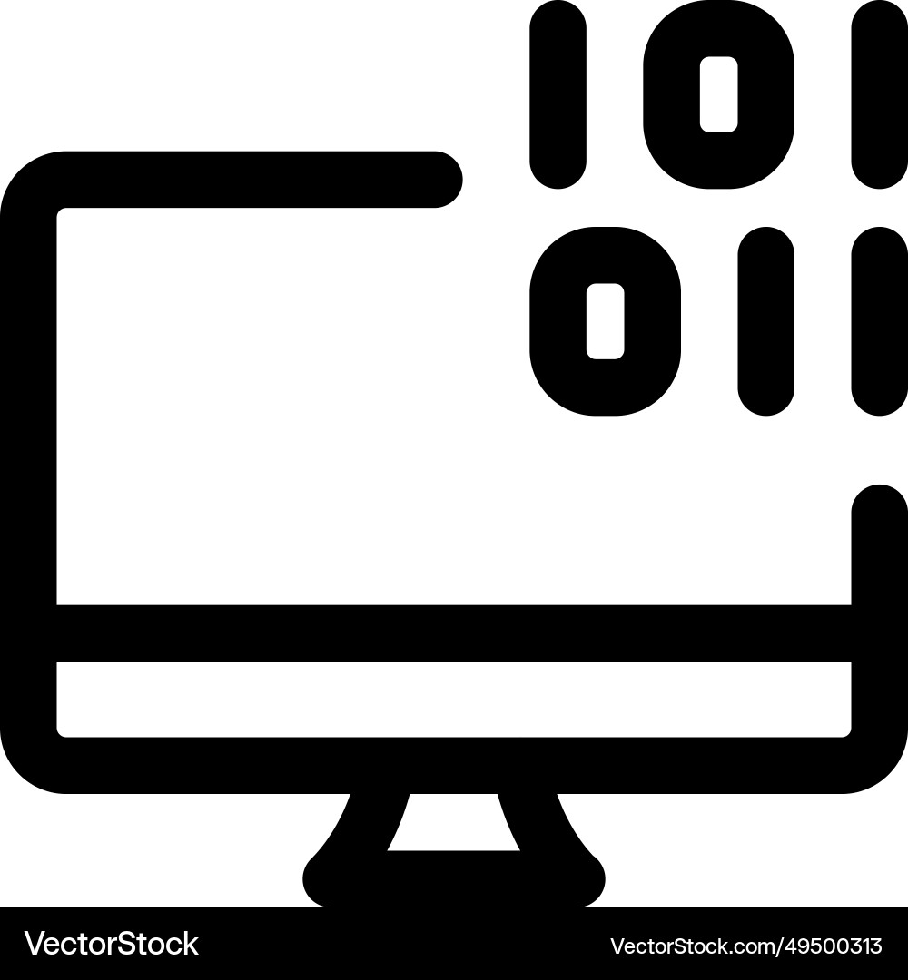 Desktop use binary code for process information Vector Image