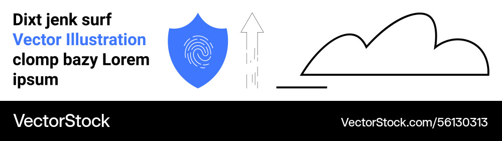 Digital security shield with fingerprint and cloud Digital security shield with fingerprint and cloud vector image