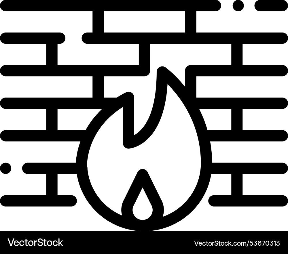 Firewall icon thin linear style design isolated Firewall icon thin linear style design isolated vector image