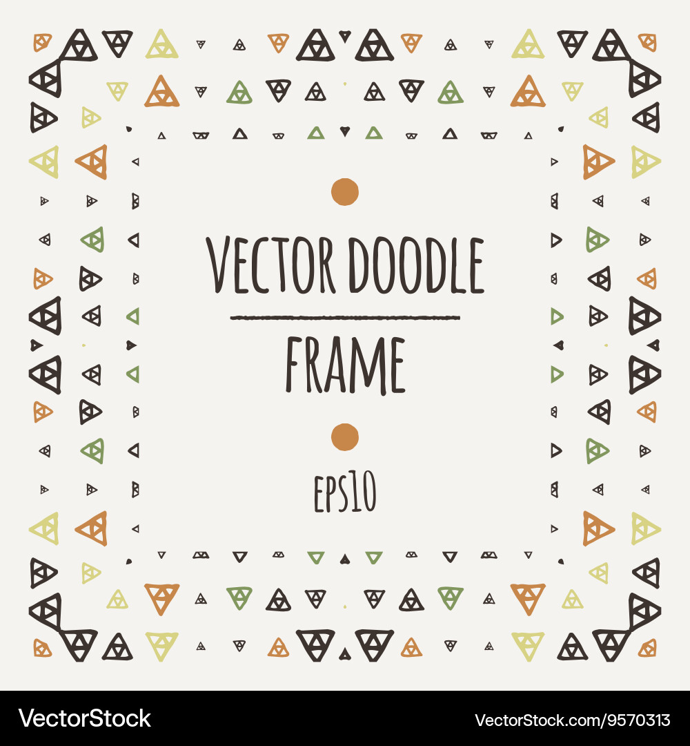 Frame of triangles and segments manually vector image