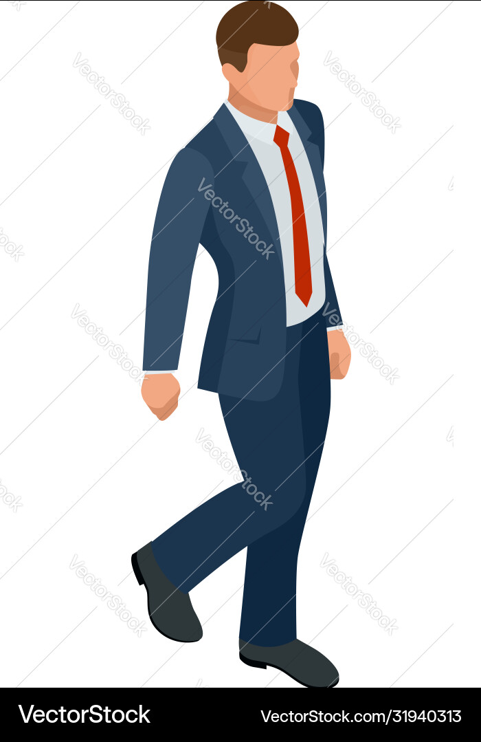 Isometric businessman isolated on write creating Isometric businessman isolated on write creating vector image