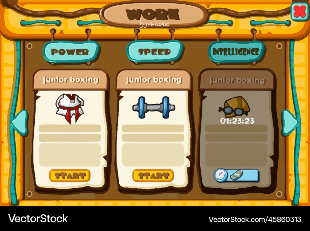 Komplettes Set von Level-Taste Spiel ui Pop-up-Symbol vektorbild