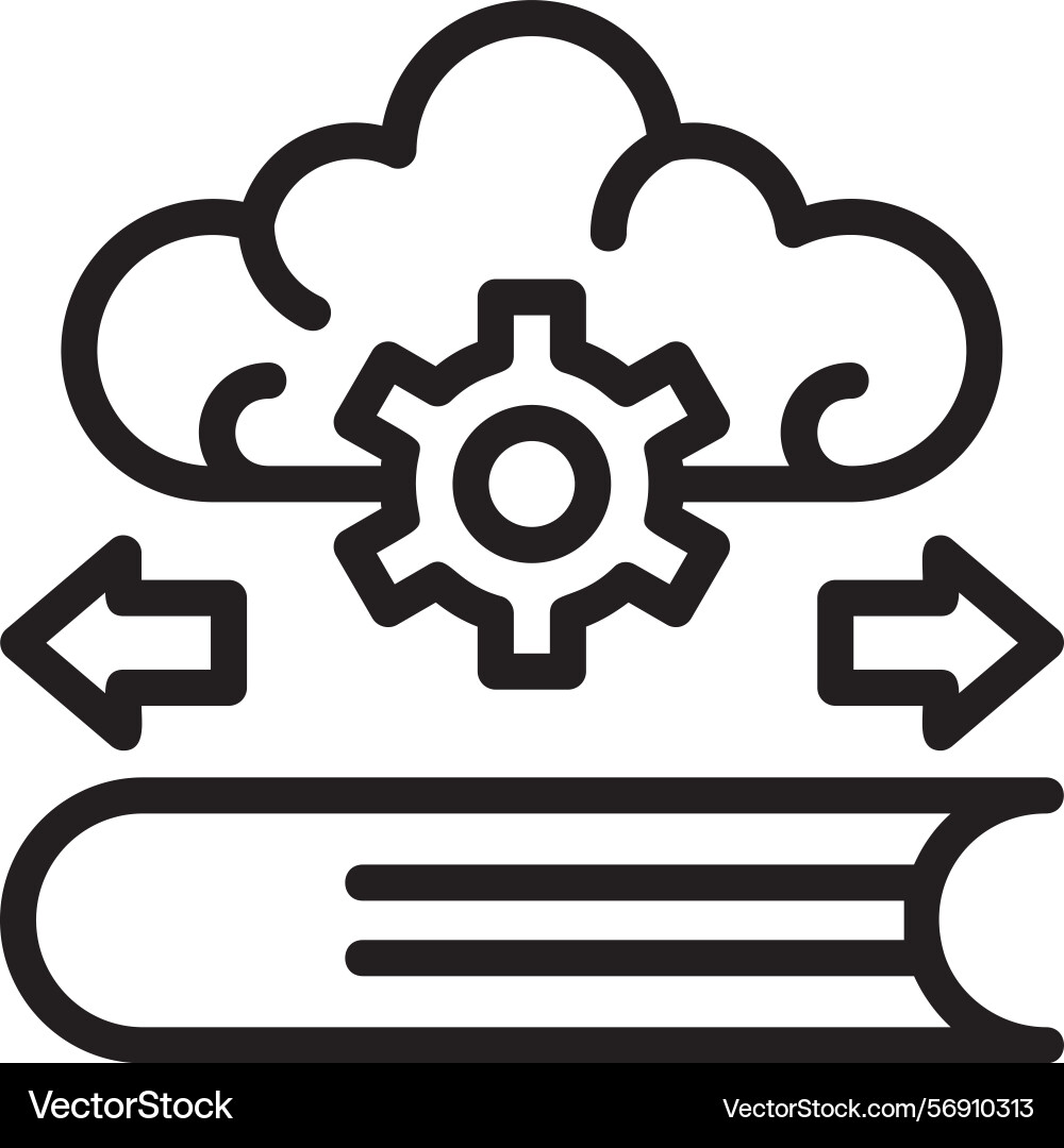 Learn flow iq linear style icon design Vector Image