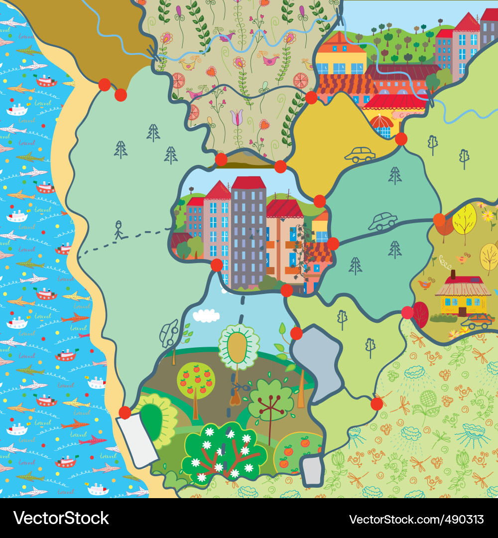 Map patterns Vector Image