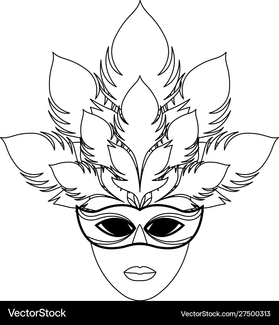 Masquerade mask icon black and white design – Royalty-Free Vector |  VectorStock, image size:926x1080