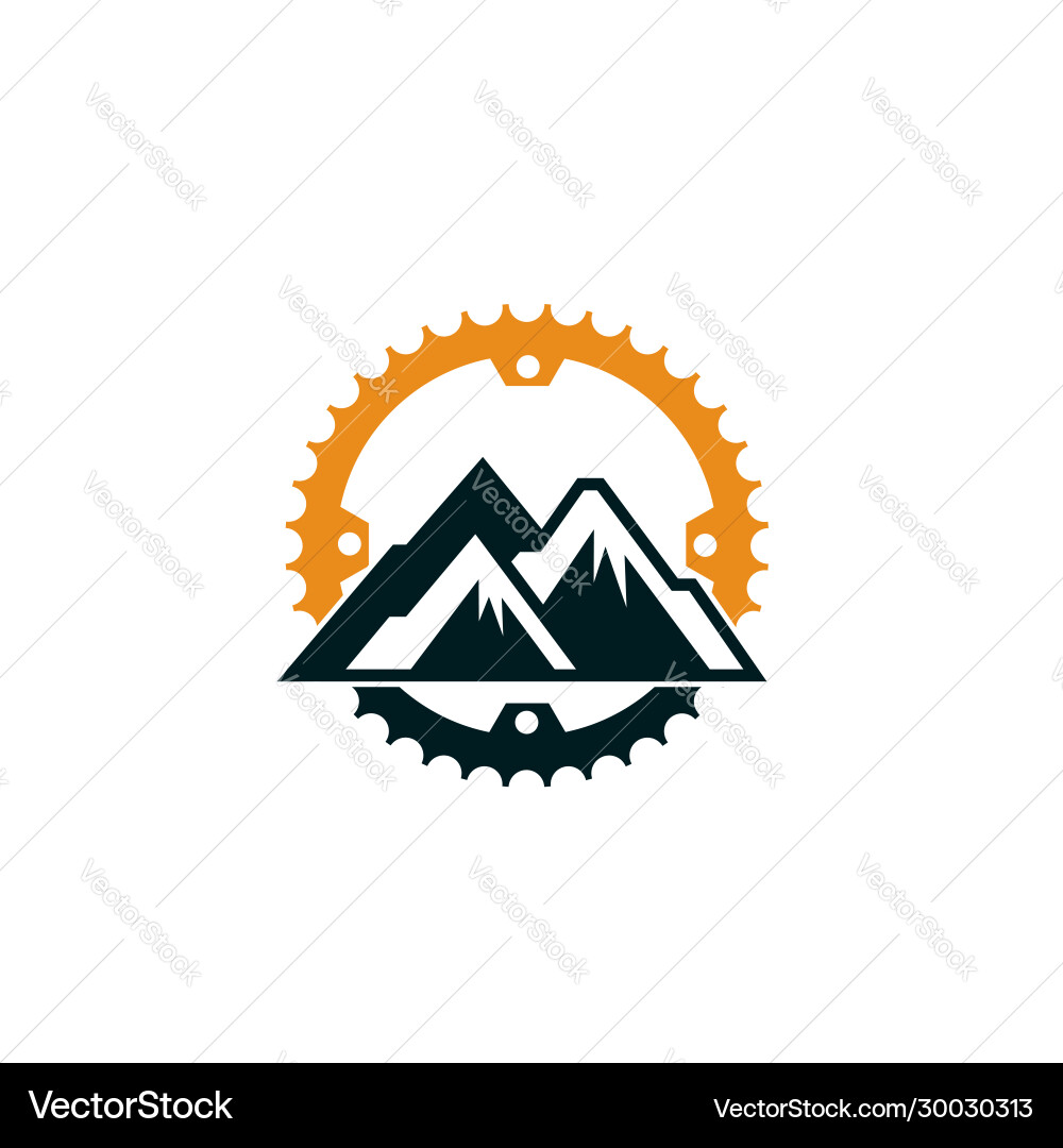 Mountain Bike Emblem - Gear Icon vector image
