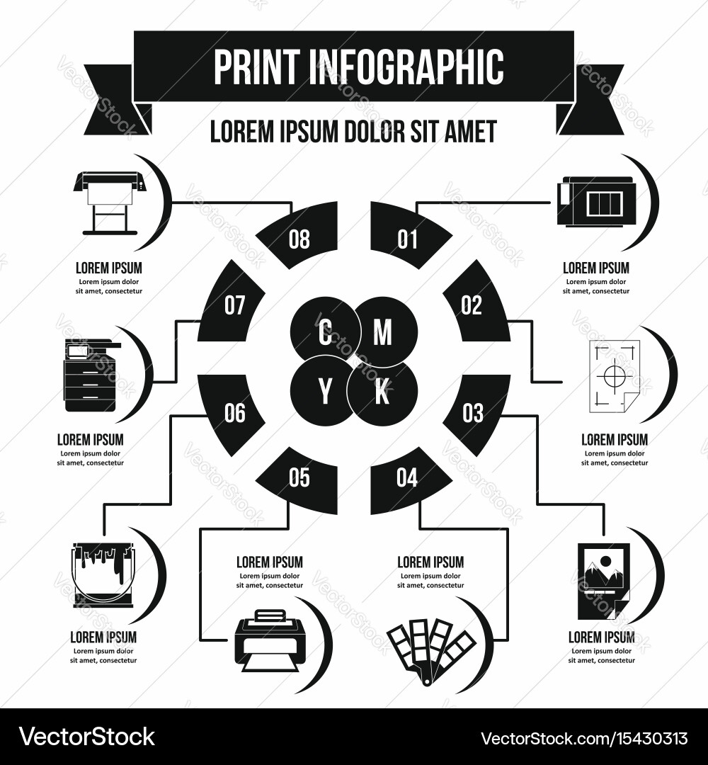 Print process infographic concept simple style Vector Image
