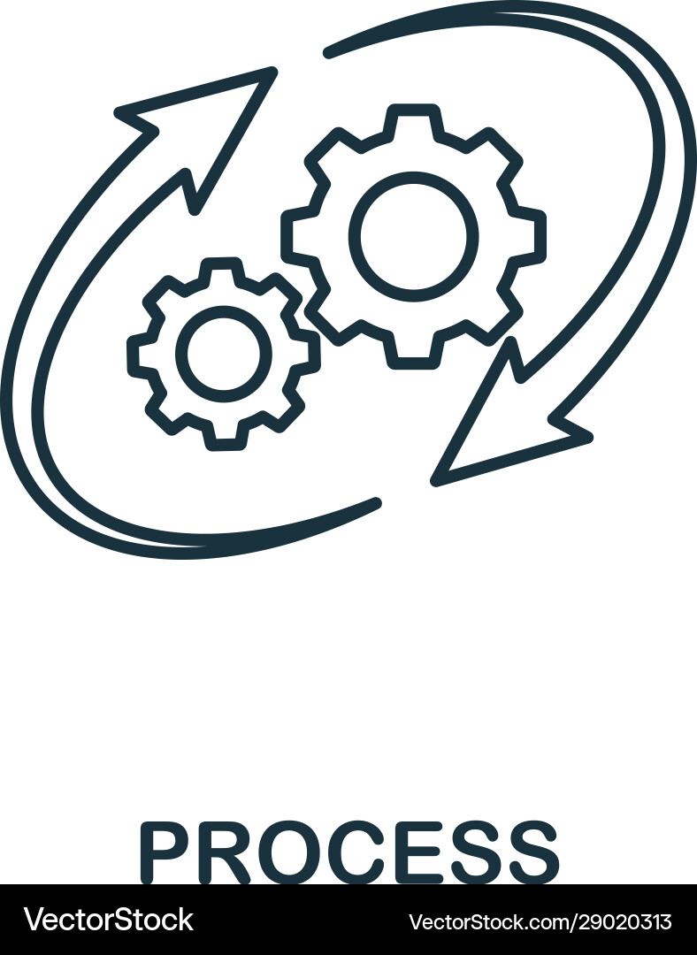 Process line icon thin style element from Process line icon thin style element from Vector Image