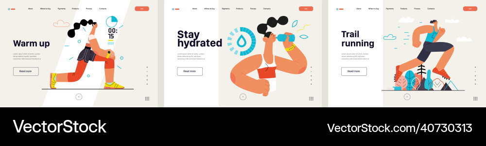 Runners - a set of website templates running vector image