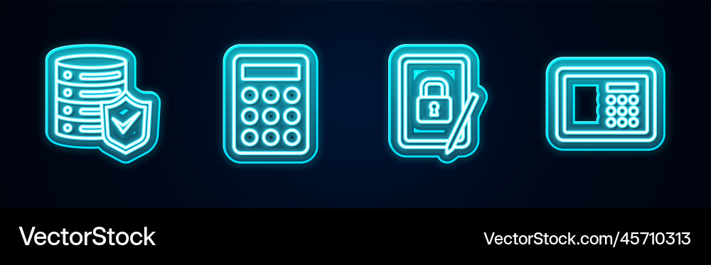 Set line server with shield password protection Vector Image