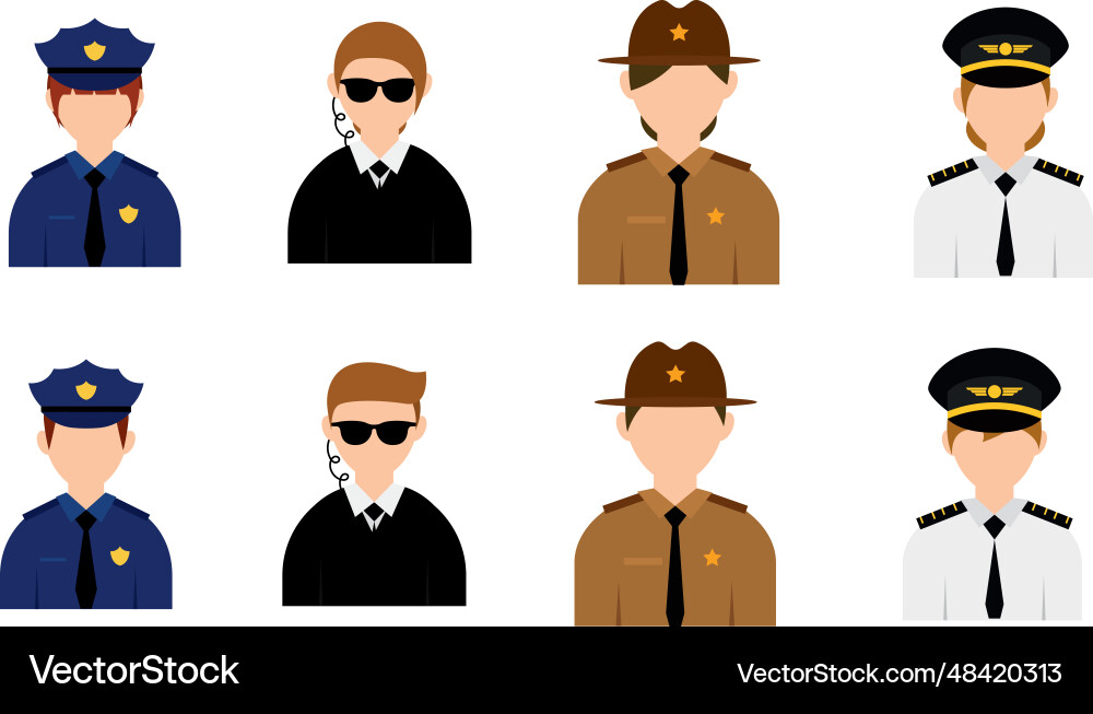 Set of abstract characters with different vector image